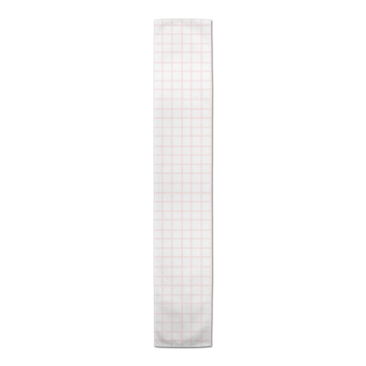 72" Pink Grid Check Pattern Poly Twill Table Runner